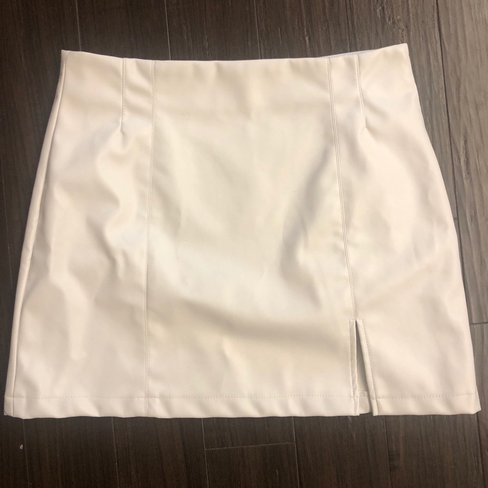Glassons Faux Leather White Mini Skirt
